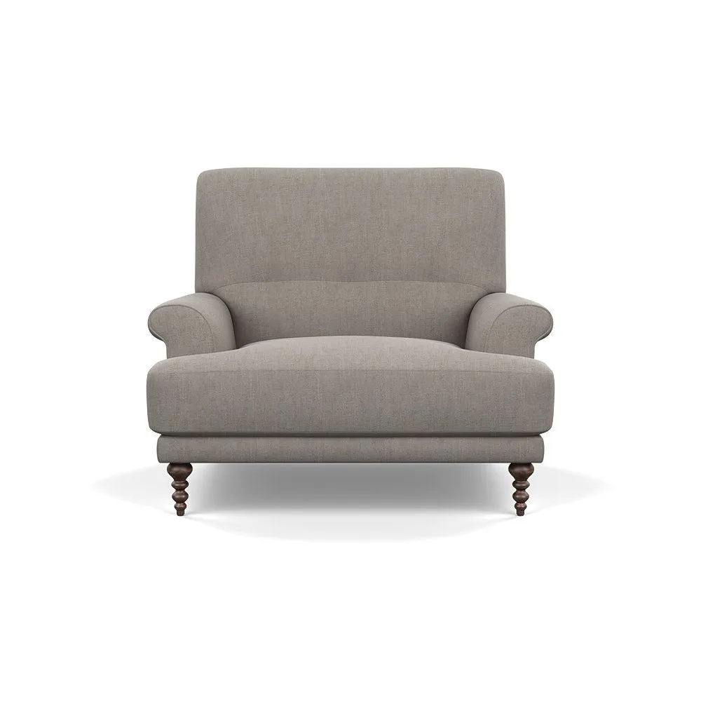 Scp Oscar Informal Armchair Broad Weave Pebble Walnut Feet 1