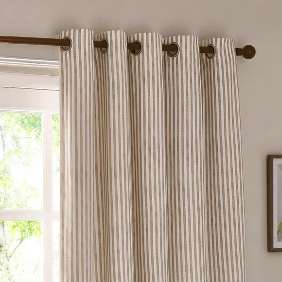 Yard Hebden Striped Eyelet Curtains (Blackout Available) 1