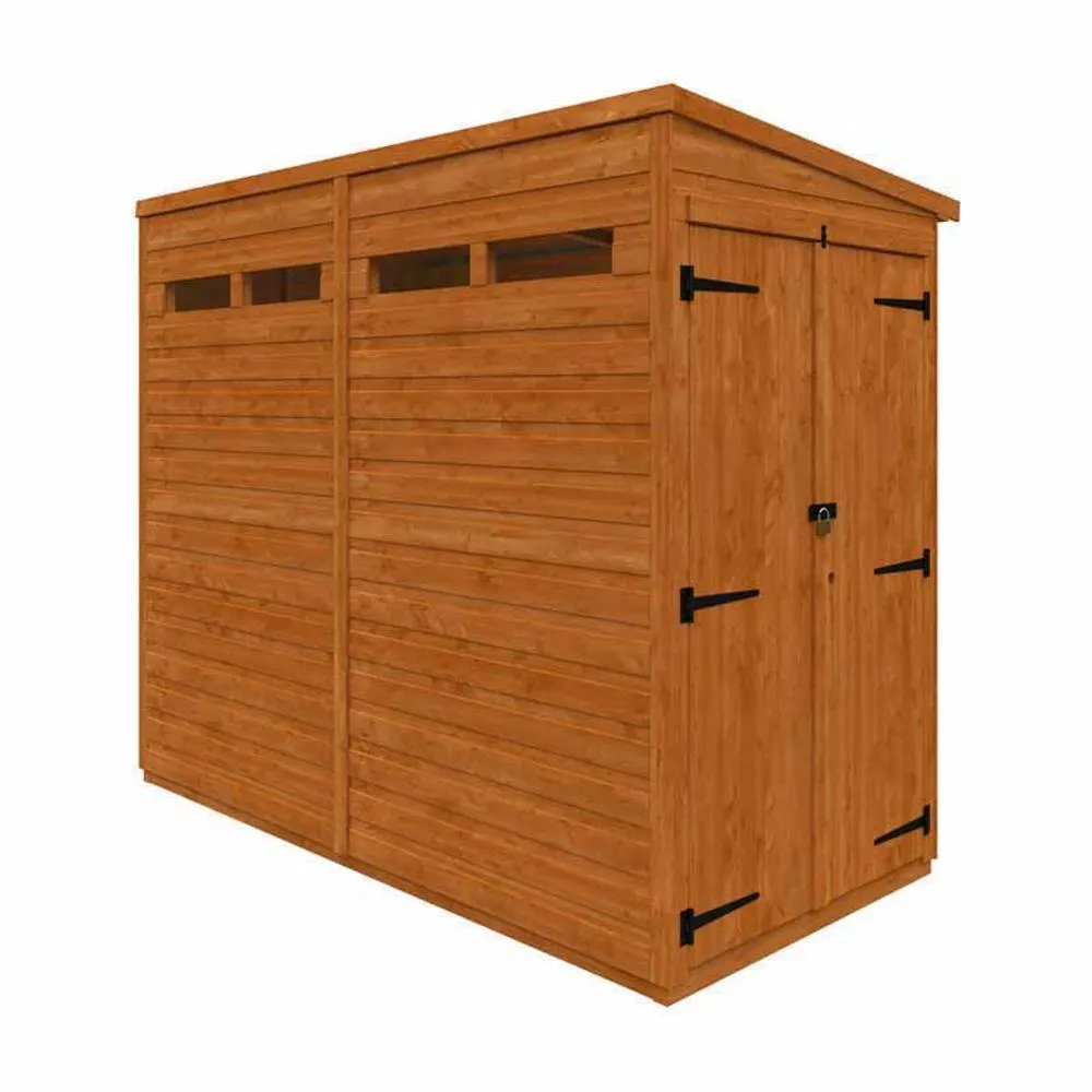 Buttercup Farm 8x4 Flex Pent Security Doubel Door 12mm Flex - L238.8 x W115 x H203 cm in Burnt Orange