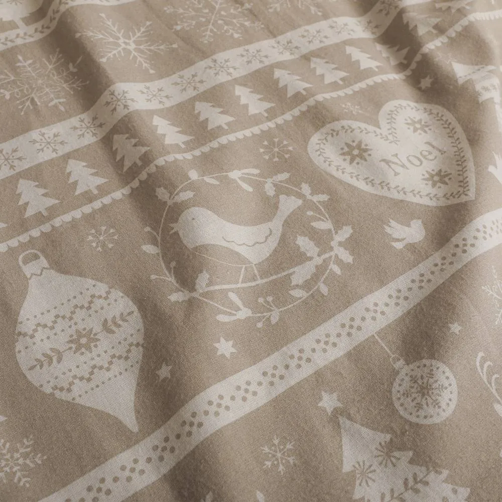 Portfolio Home Festive Scandi Brushed Cotton Duvet Cover Set With Pillow Case in Natural 2