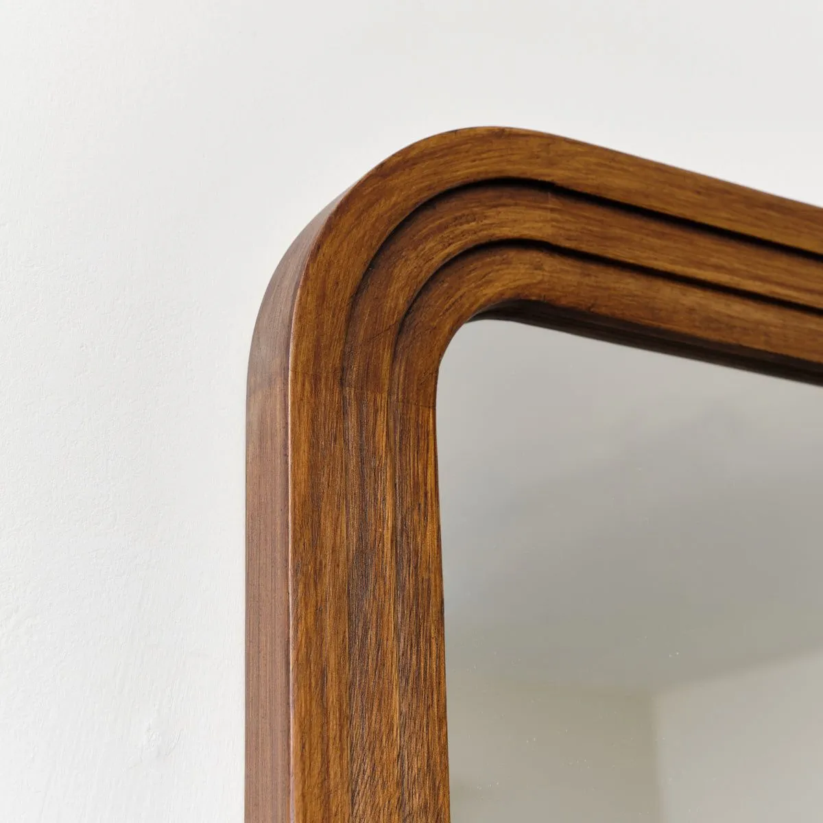 Melody Maison Dark Wood Arched Frame Wall Mirror 50cm X 70cm in Dark Brown 5