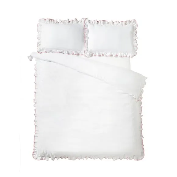 Catherine Lansfield So Soft Mono Frill Duvet Cover & Pillowcase Set 4