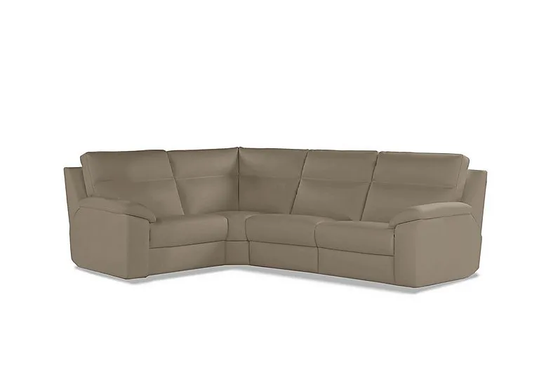 Pepino Small Leather Left Hand Facing Corner Sofa - Torello Taupe