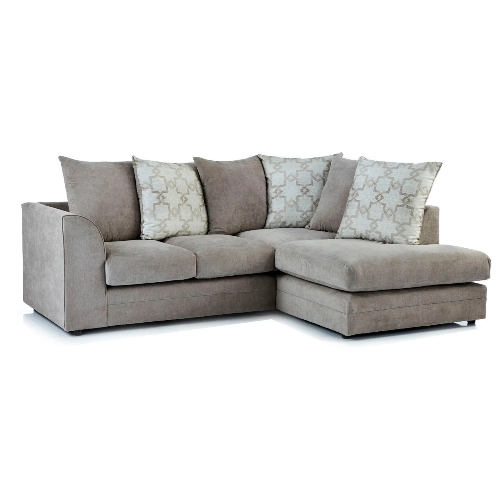 Washington Right Hand Fabric Corner Sofa Brown
