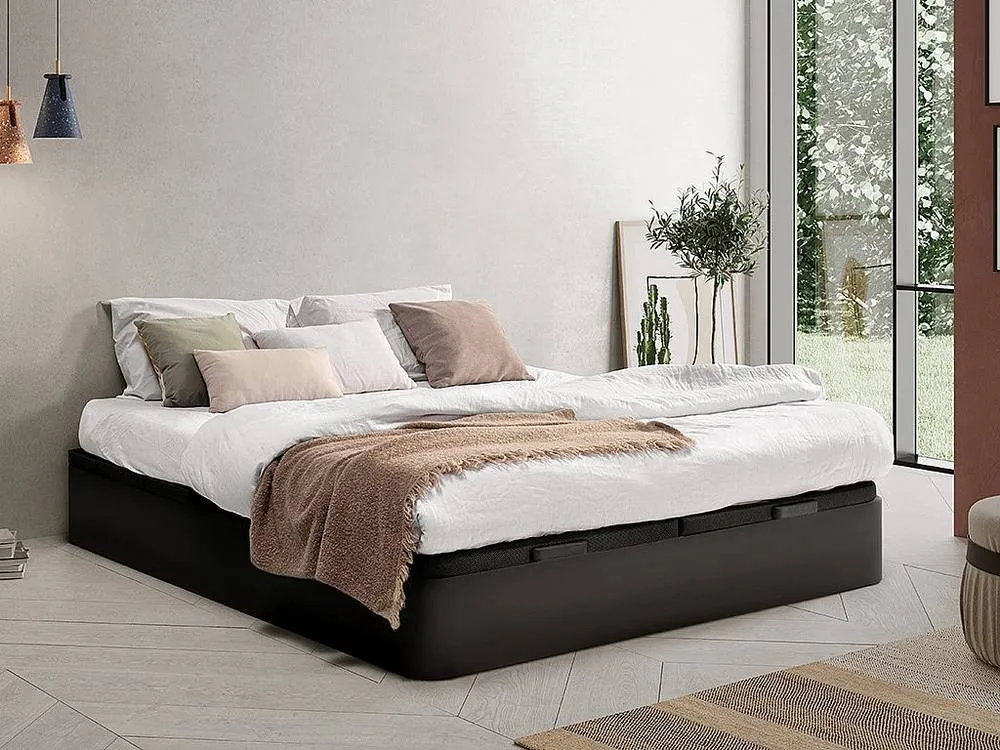 Vente-unique Ottoman Storage Bed Base - 180 X 200 Cm - Matt Black - HESTIA By YSMÉE 3