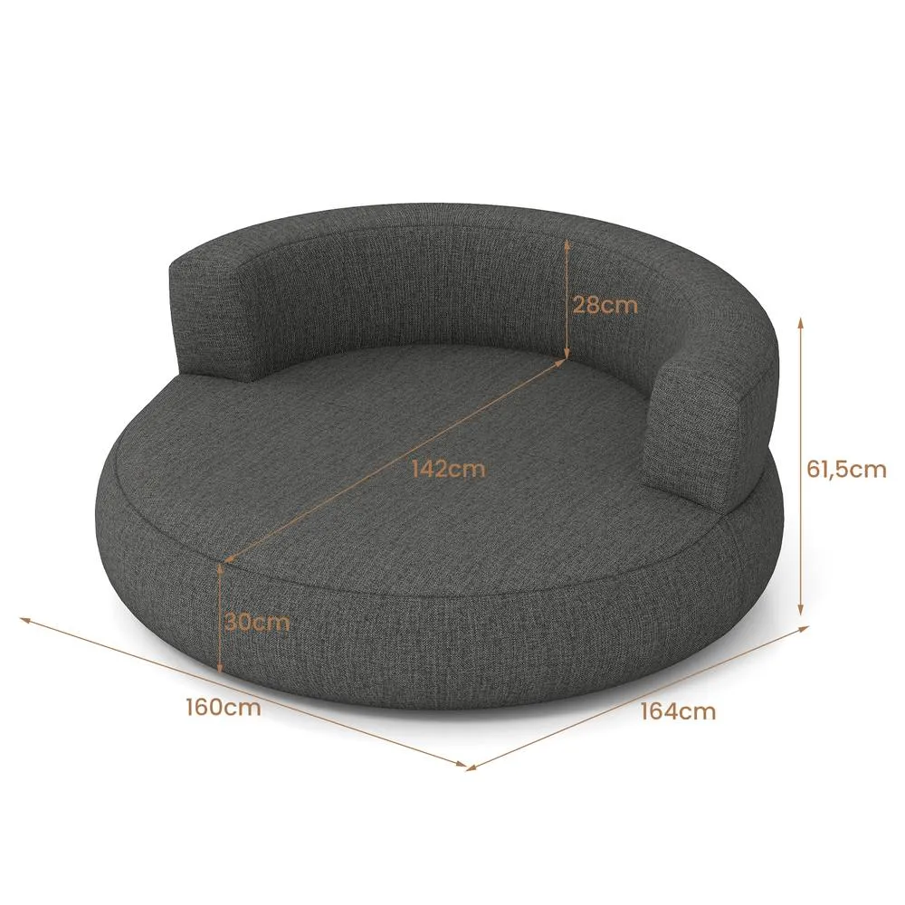 Costway Inflatable Couch Blow Up Lounger Air Sofa w/Detachable Cover &Armrests in Grey 2