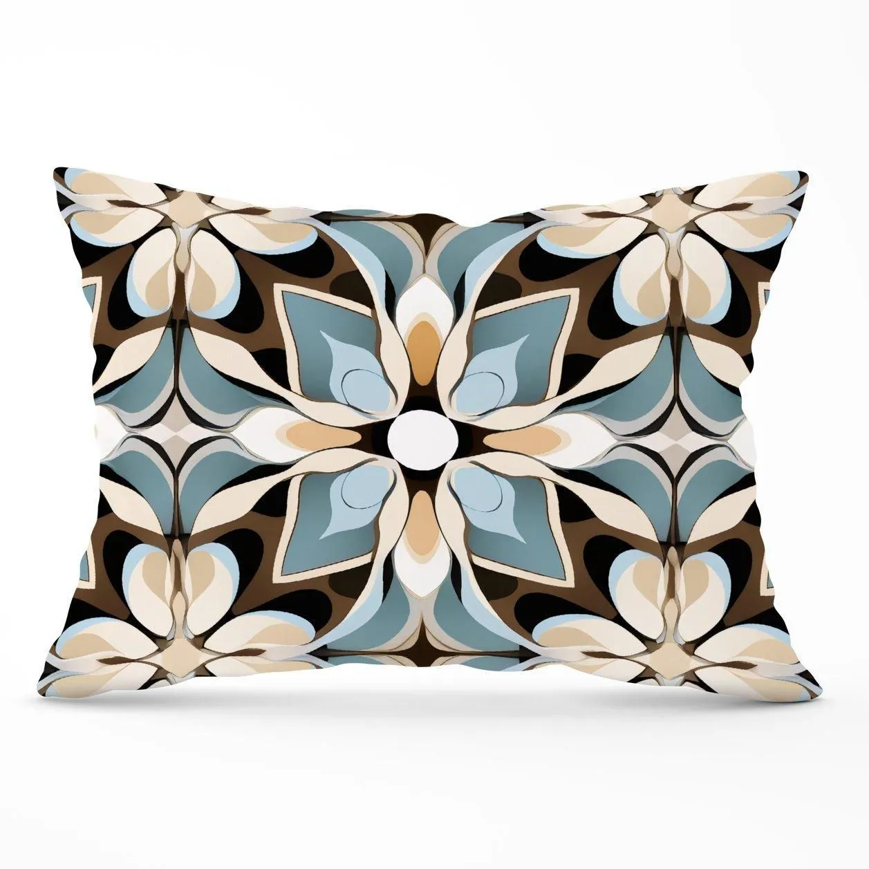 Warren Reed - Designer Beige & Brown Abstract Pattern Cushions in Grey