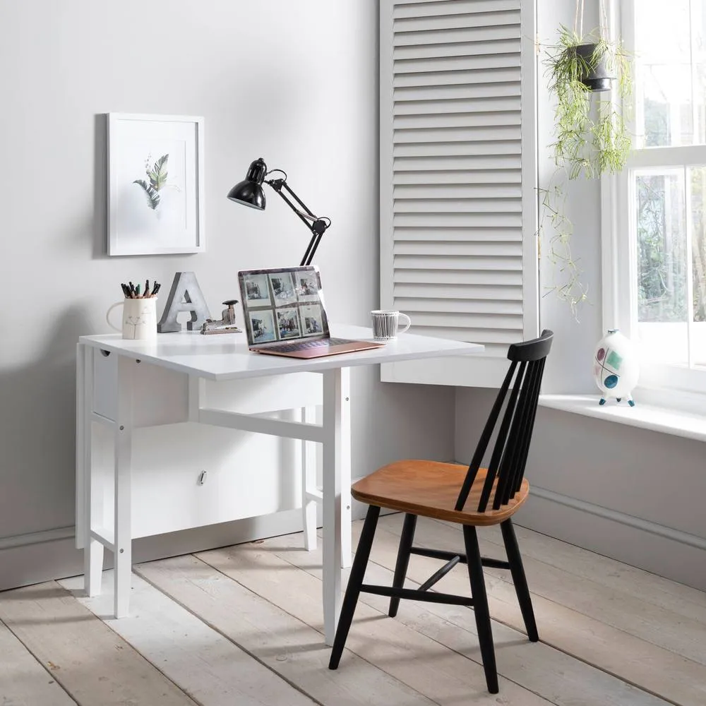 Nöa and Nani Gustav Folding Dining Table with Drawer in White 2