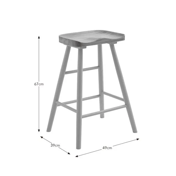 Loxwood Counter Height Painted Leg Bar Stool, Solid Oak 6