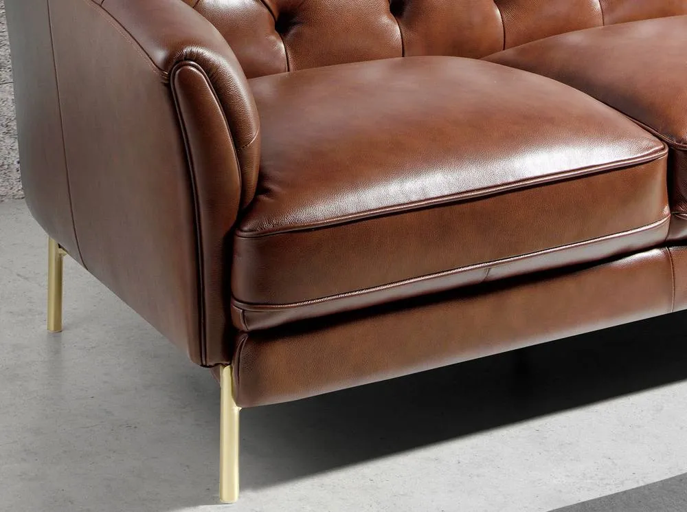Angel Cerda Chester 2-Seater Sofa Cognac Cowhide Leather in Brown 5