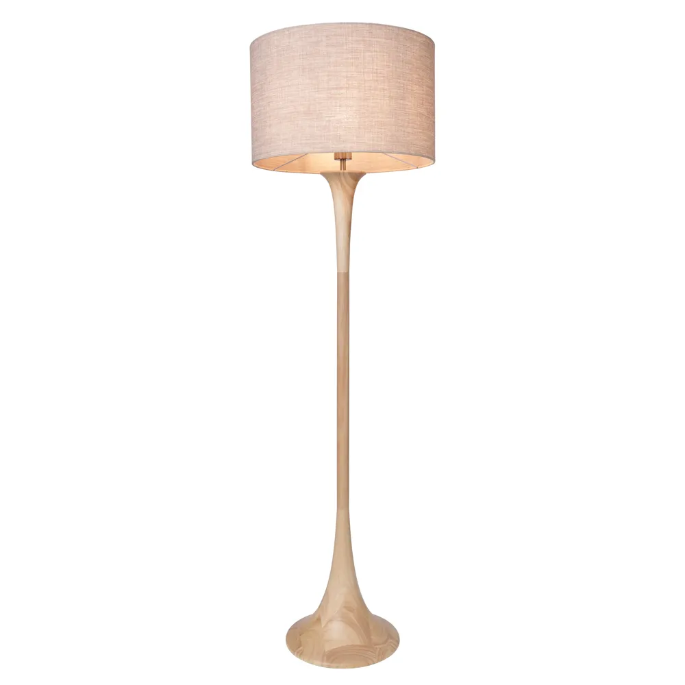 Lea Wooden Floor Lamp, Natural