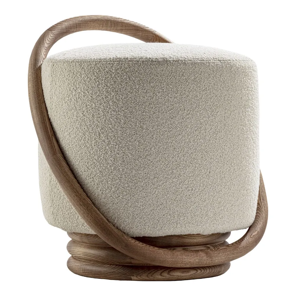 Porada Smile Pouf in Bouclage 01 and Canapa Stained Ash 2