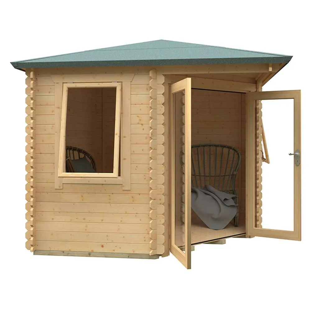Buttercup Farm 10x10 The Bradwell 28mm Cabin - L295 x W295 x H272.6 cm in Natural