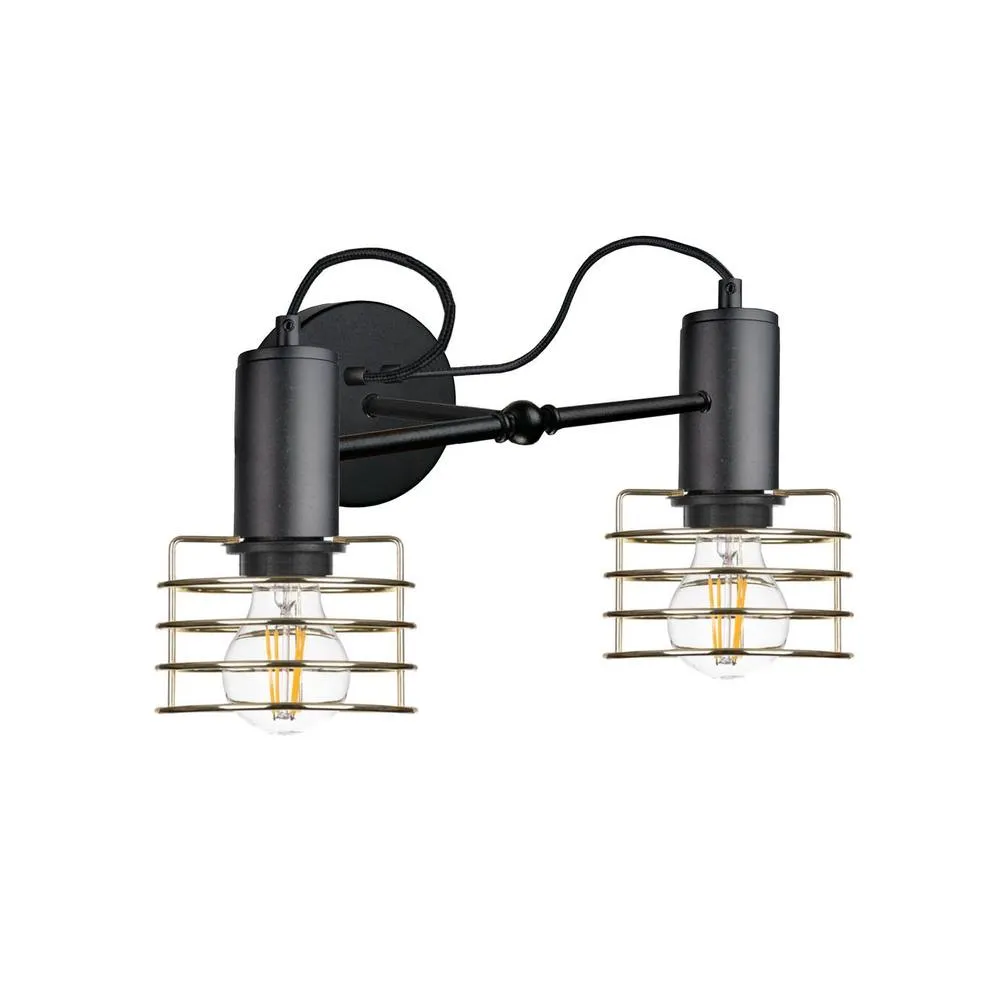 Netlighting Rune Wall Lamp Black 25cm 2x E27