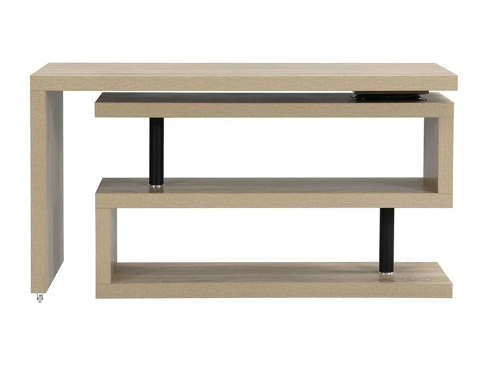 Vente-unique Extendable Desk - MDF - Colour: Oak - 360° Swivel Tray - NICEPHORE II in Light Oak 2