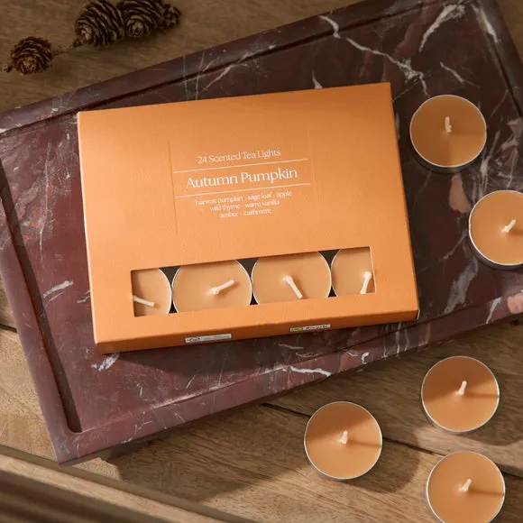 Set of 24 Autumn Pumpkin Tealights