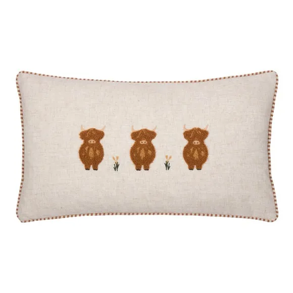 Wylder Nature Ramble Highland Cows Rectangle Cushion 3