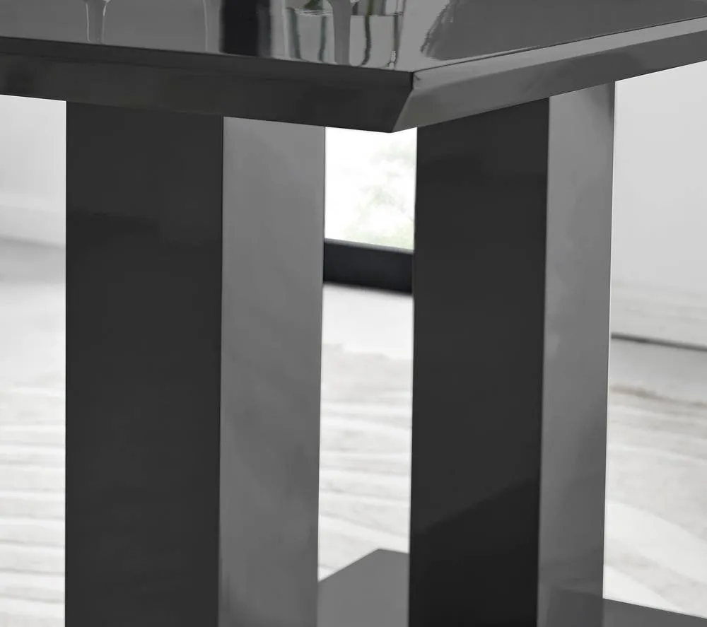 FurnitureboxUK Imperia Black High Gloss Dining Table & 6 Black Milan Dining Chairs 5
