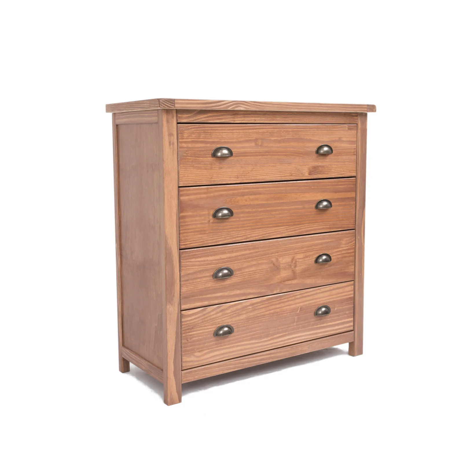 Cabinet Bits Padua 4 Drawer Chest of Drawers Brass Cup Handle in Brown 2