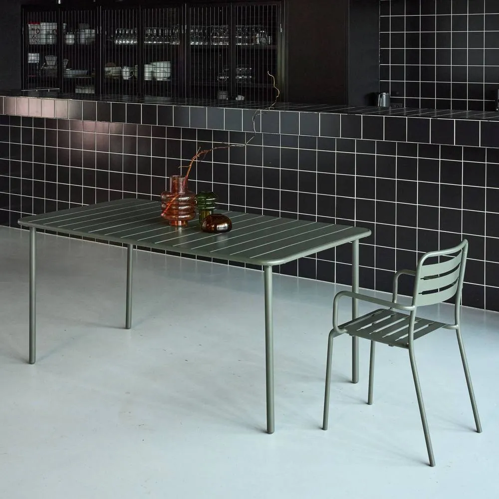 sweeek 6-8 seater rectangular steel garden table in Khaki 5