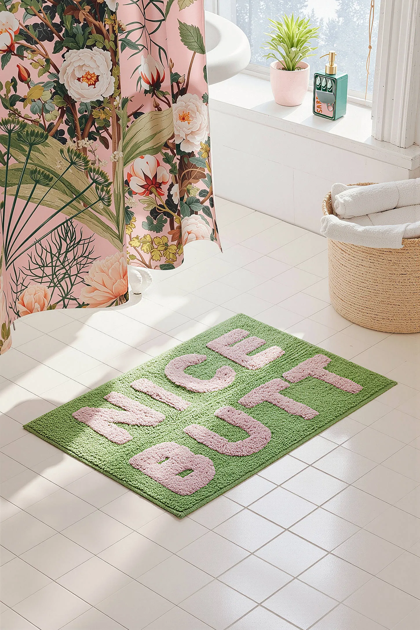 Sage & Pink Nice Butt Bath Mat - Light Green