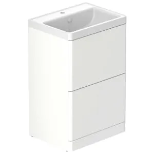 Nexa By VADO Veva Dusk White Freestanding Vanity Unit & Mineral Cast Basin - 500mm