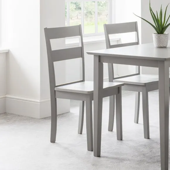 Kobe Set of 2 Dining Chairs, Grey