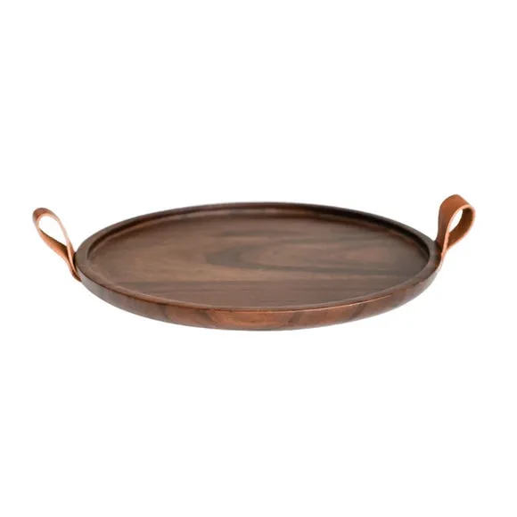Harvey Walnut Wooden Round Candle Tray 4