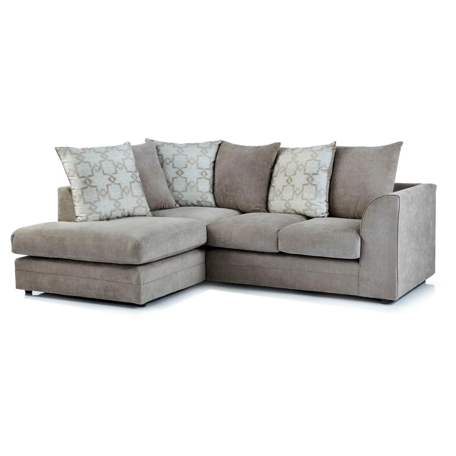 Washington Left Hand Fabric Corner Sofa Brown