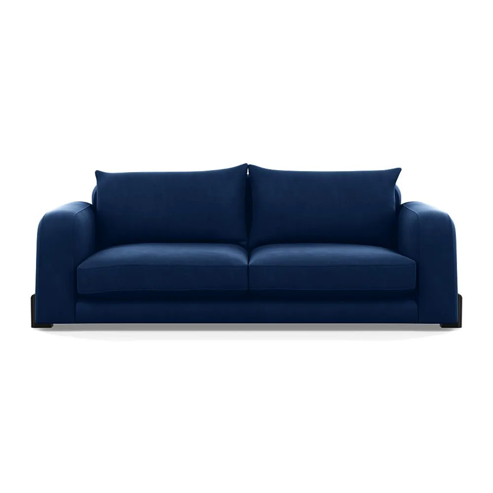 Heal's Nuvola 4 Seater Sofa Velvet Midnight Black Beech Feet 1