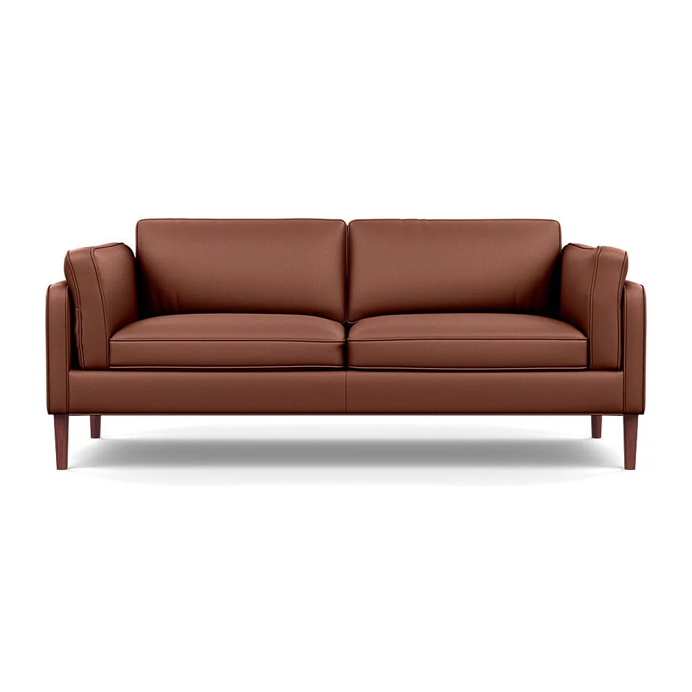 Heal's Sonno 3 Seater Leather Grain Brown 068 Walnut Feet 1
