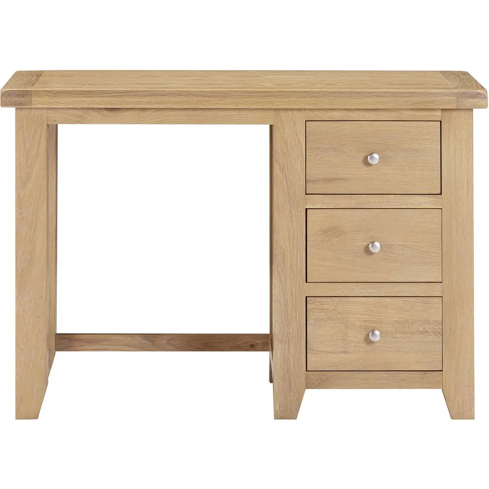 Seconique Windsor 3 Drawer Dressing Table (Fully Assembled) in Light Oak 4