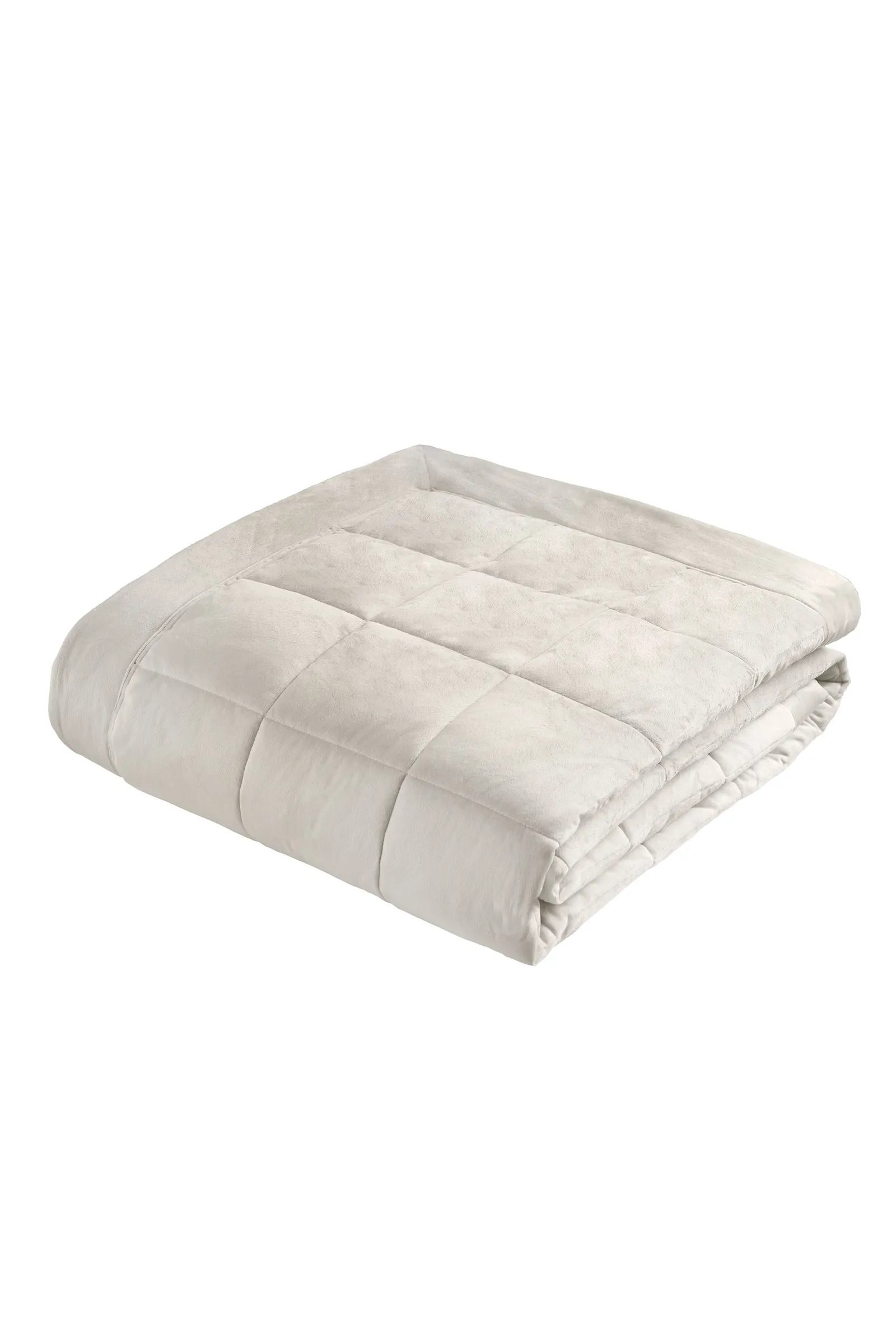 Catherine Lansfield 'Kingsley Matt Velvet' Quilted Bedspread in Cream 3
