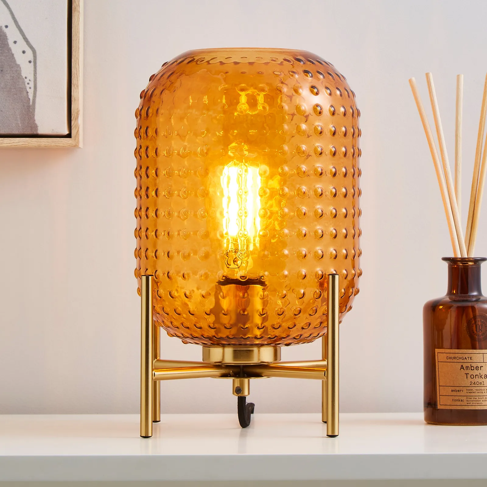 Amber Retro Table Lamp Yellow