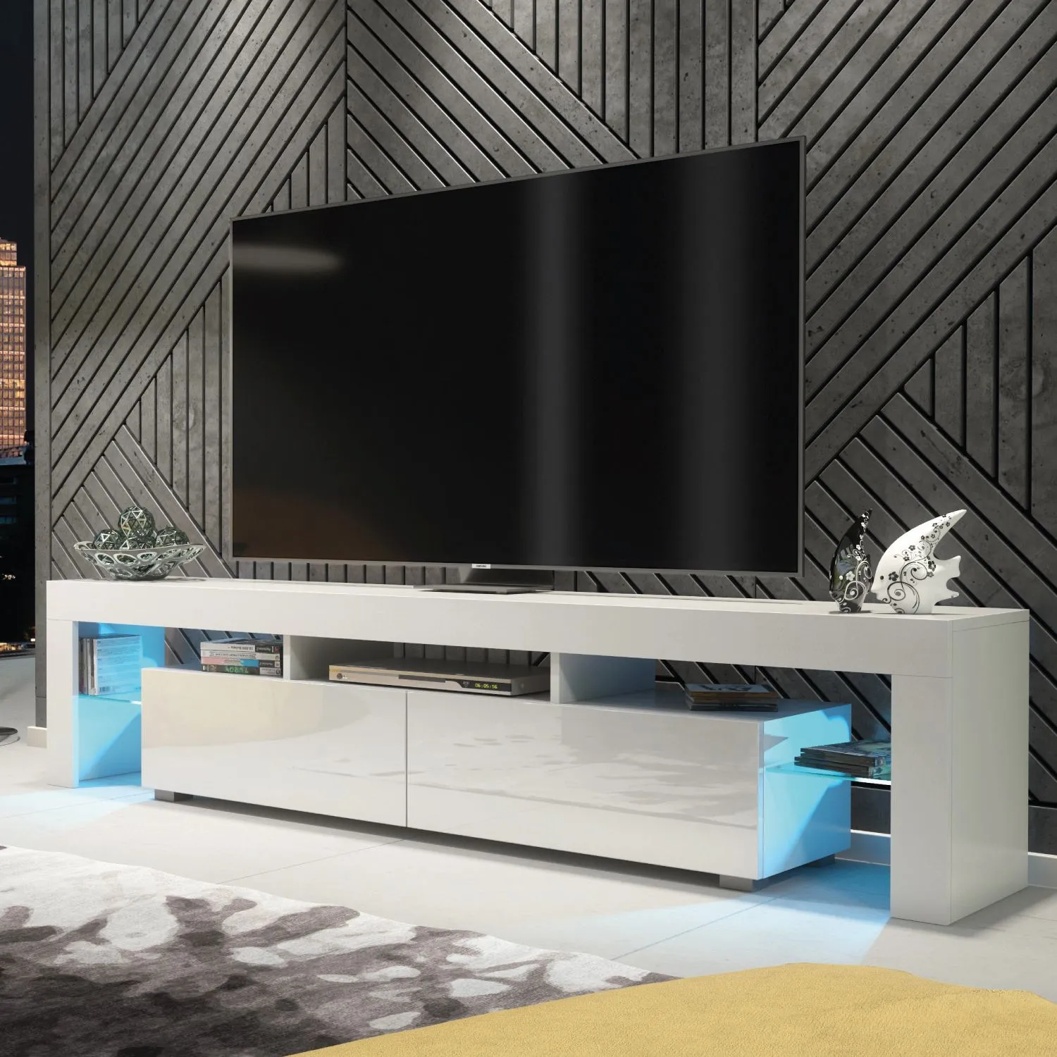 Creative Furniture TV Unit 200cm Sideboard Cabinet Cupboard TV Stand in White