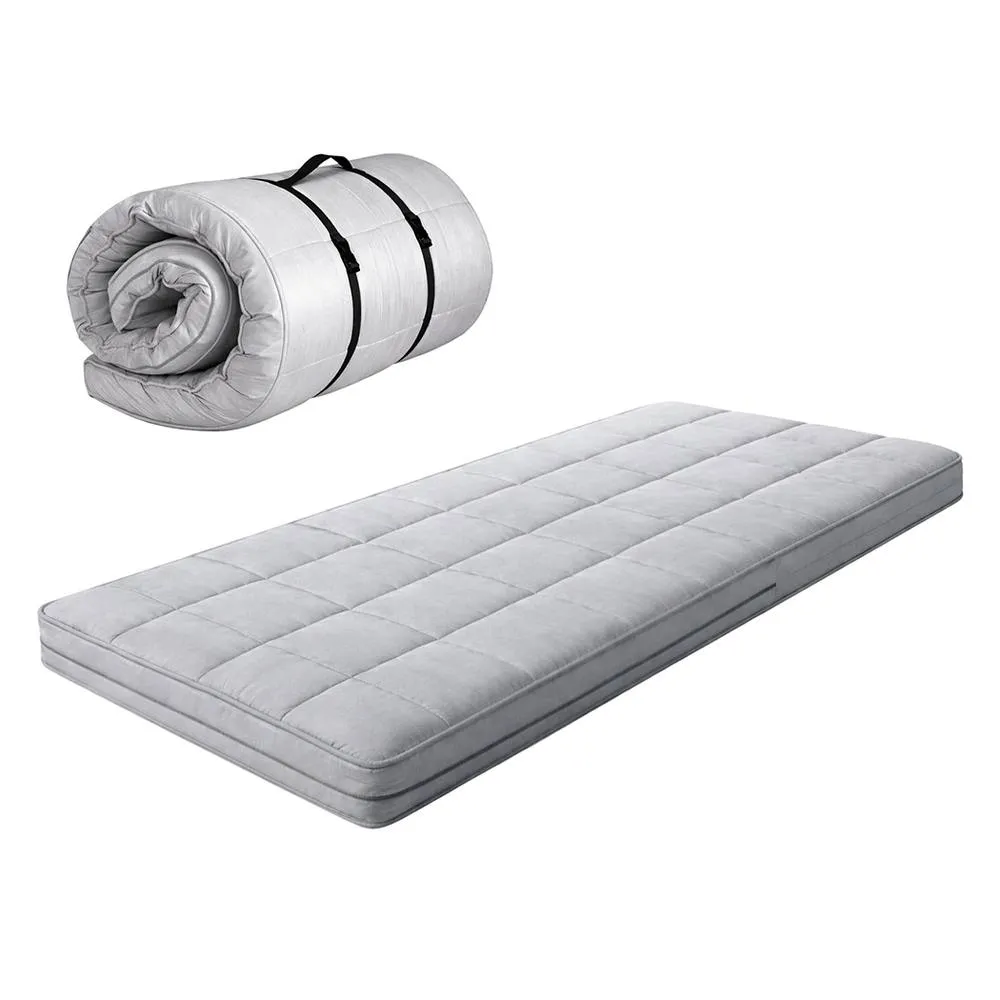 Lavio Folding Mattress Topper Single Floor Futon 10cm Caravan Camper in Grey