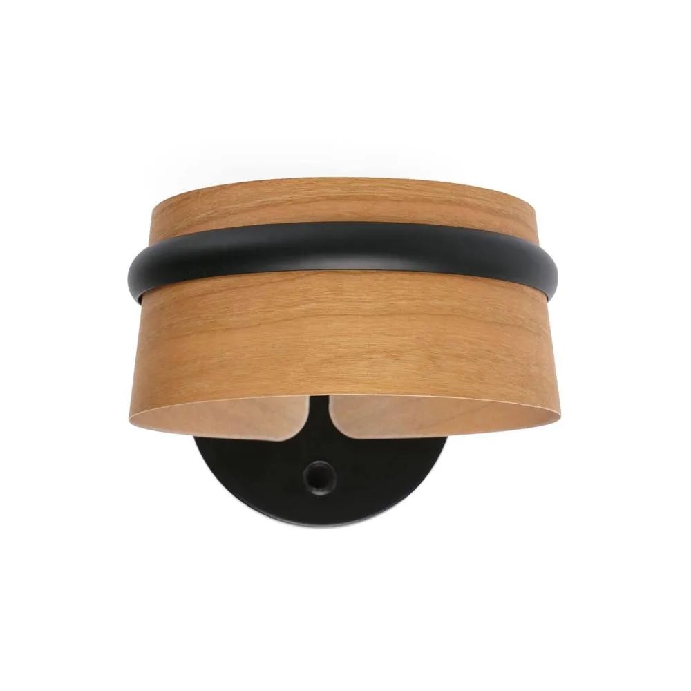 Netlighting Loop LED Indoor Wall Lamp Black Wood