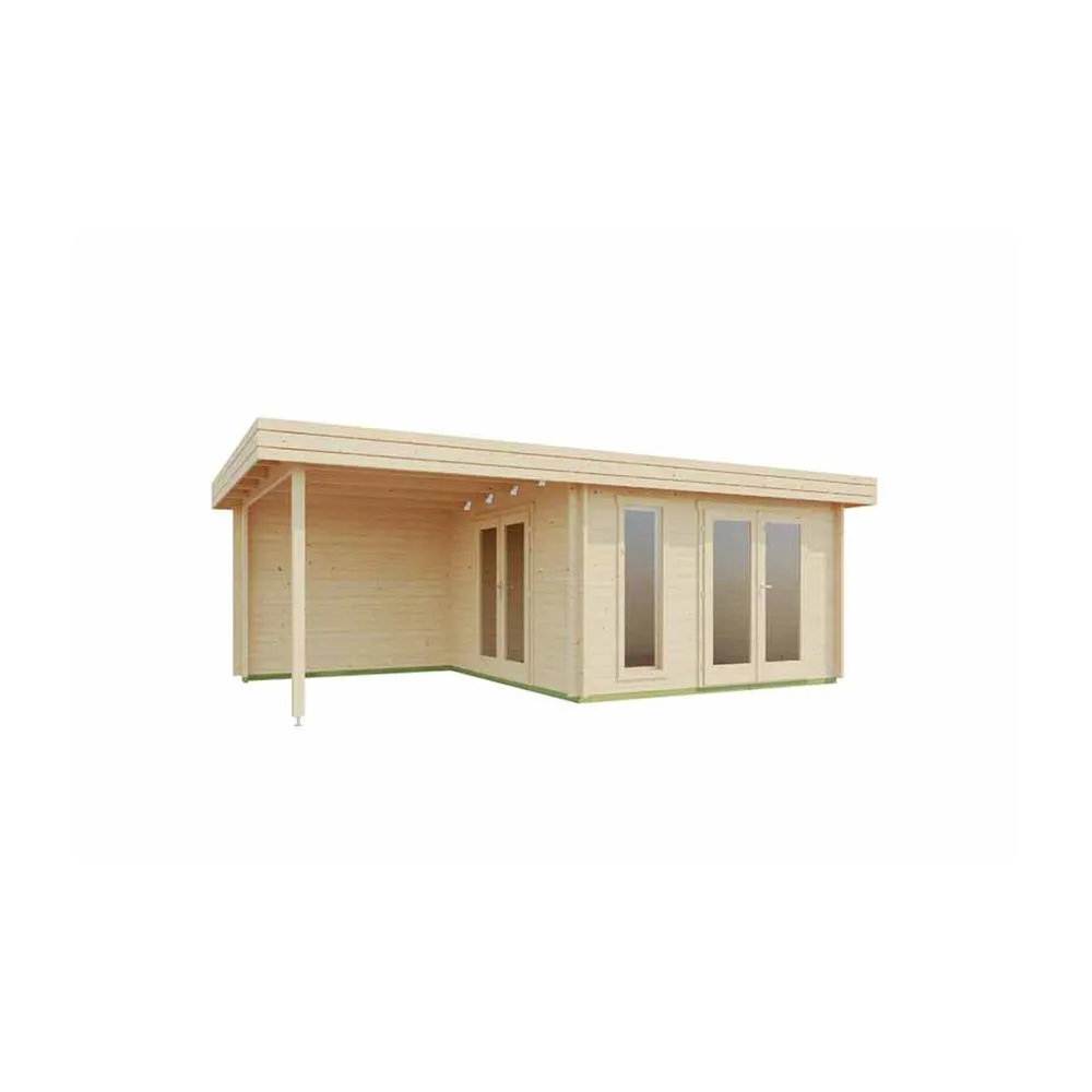 Lasita Maja Ltd Anders-Log Cabin, Garden Room, Home Office - L688xW414.8xH233.7 cm in Natural 2
