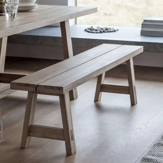 Kielder Wooden Dining Bench In Solid Oak