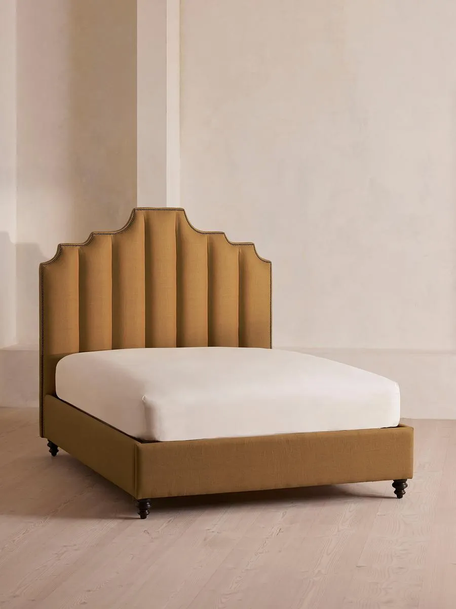 Gerrard Bed, Super King, Linen, Ochre