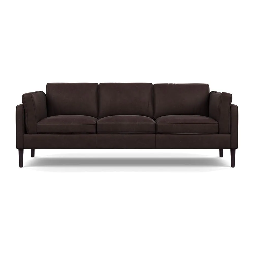 Heal's Sonno 4 Seater Heritage Leather Dark Walnut 2069 Wenge Black Feet 1