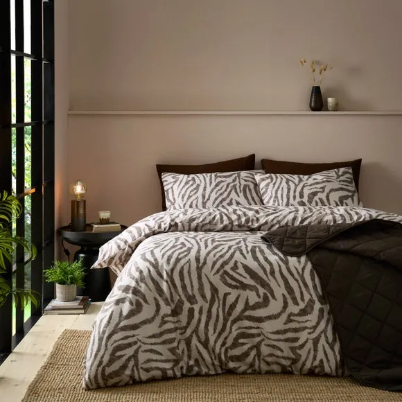 Zebra Print 100% Cotton Sateen Duvet Cover & Pillowcase Set 2