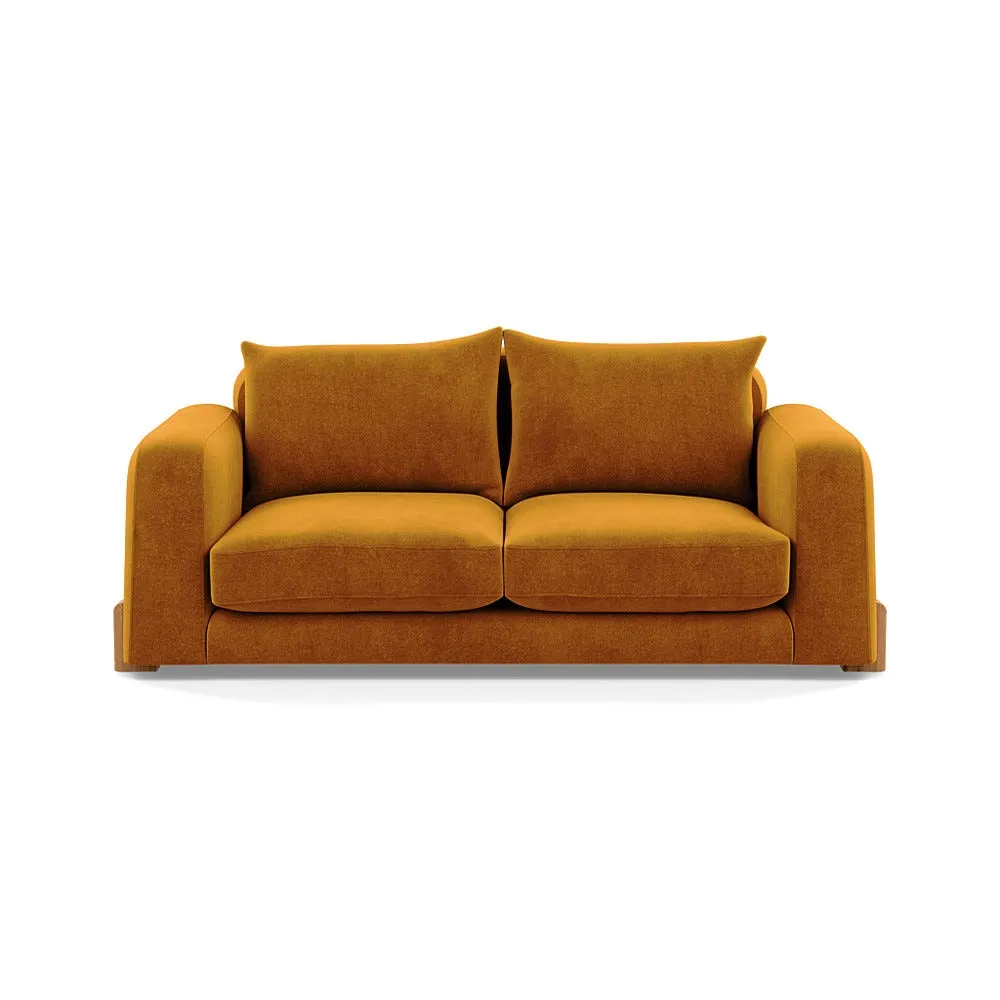 Heal's Nuvola 3 Seater Sofa Smart Luxe Velvet Cognac Natural Oak Feet 1