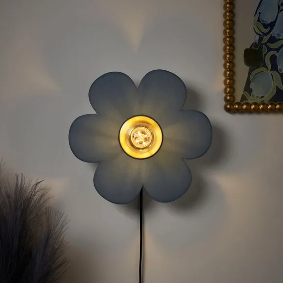 Flower Fabric Plug In Wall Light 2
