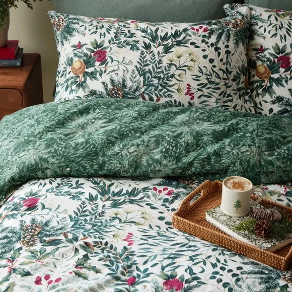 Wylder Winter Foliage 100% Brushed Cotton Duvet Cover & Pillowcase Set 2
