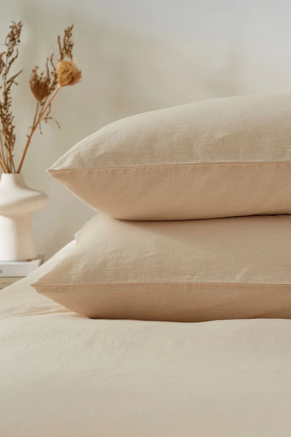 Martex Touch of Linen Housewife Pillowcase Pair in Cream 6