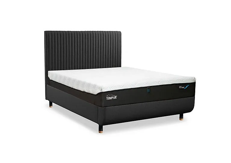 Arc Disc Ottoman Bed Frame with Vertical Headboard - King Size with Oak Feet