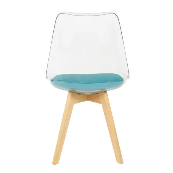 Fusion Living Soho Clear Plastic Dining Chair with Squared Legs 6