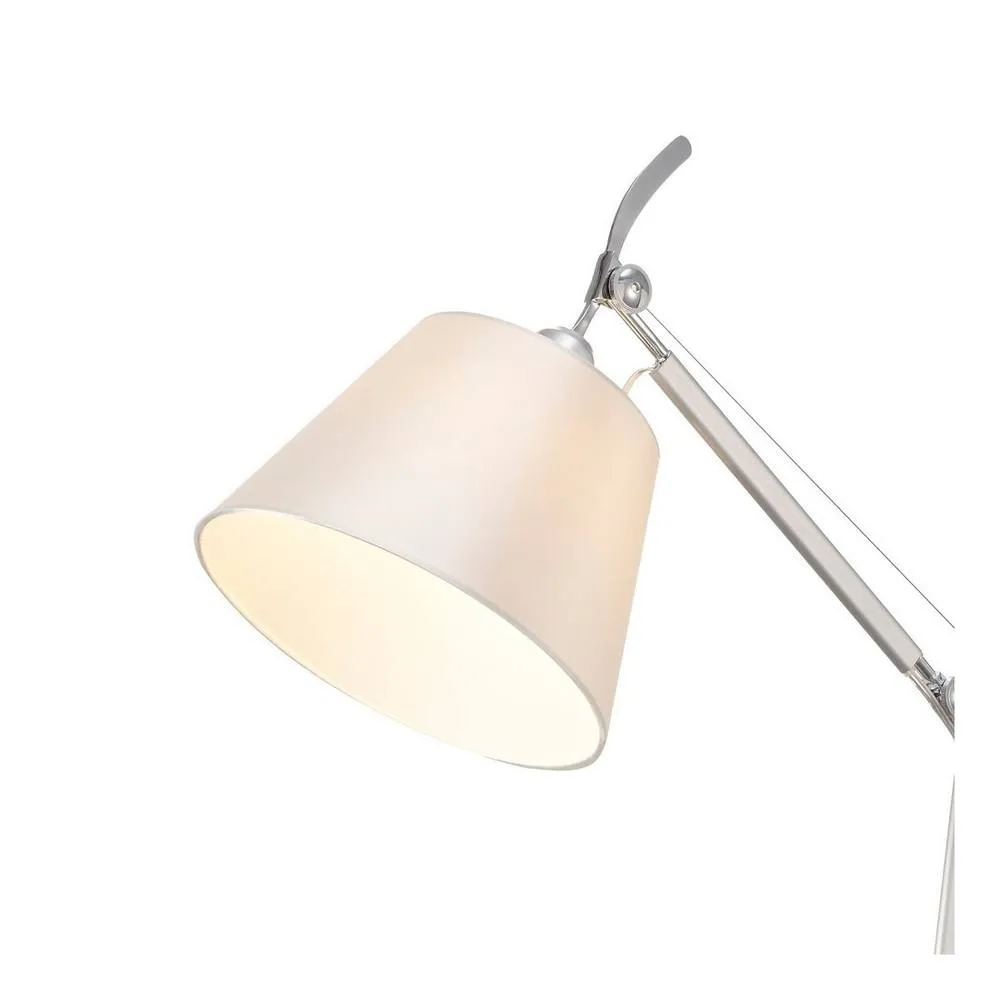 Netlighting Karis Wall Light Silver Chrome E27 Cream Pearl Shade 3