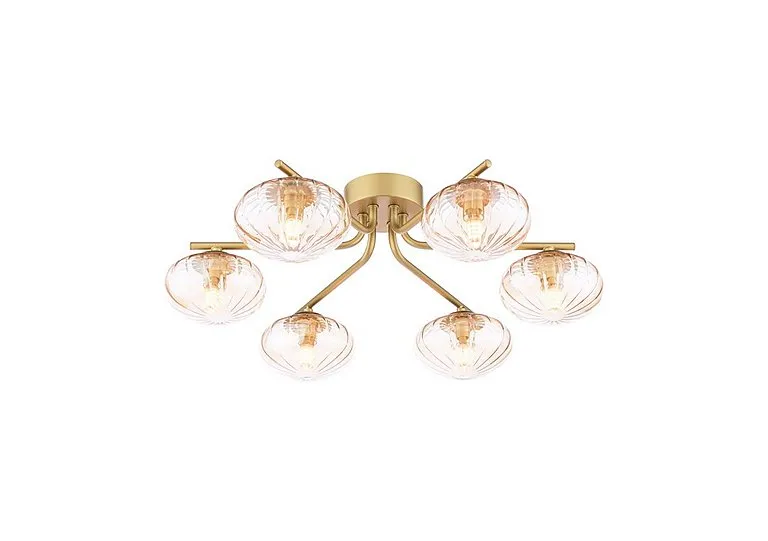 Edin Glass 6 Light Semi Flush Ceiling Light